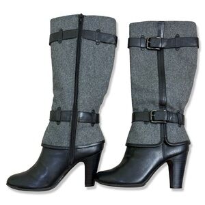 ⭐️EURO SOFT Brinkley Boots by SOFFT Grey Flannel Buckle Tall Boots